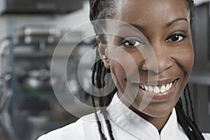 Closeup Of Smiling Female Chef