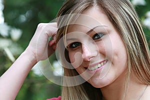 Closeup of smiling girl