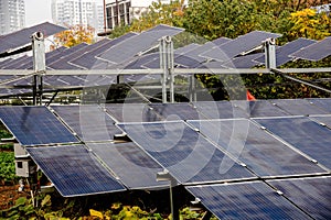 Closeup of solor panels