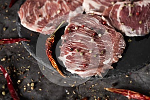 Secreto iberico, pork cut from spanish iberian pig photo