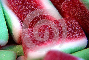 Closeup of some sugared wine gums