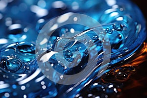 Closeup of Sparkling Blue Slime AI Generated