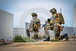 Closeup of special forces soldiers on a mission