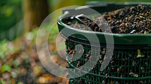 A closeup of the specialized filter system within the composter ensuring that odors are minimal and the composting photo