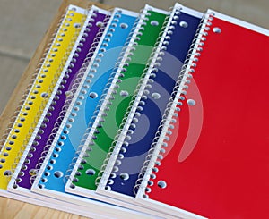 Closeup of Spiral Notebooks on a Desk