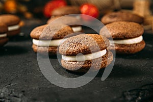 Sponge cocoa cookies whoopie pies