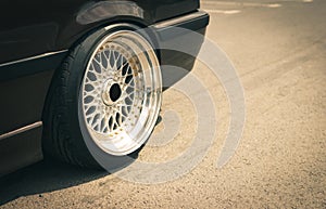 Closeup of sport car rims