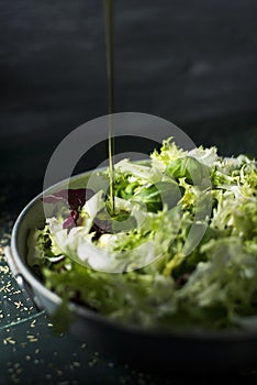 Omáčka zelený salát olivový olej 