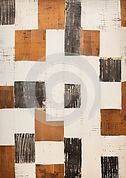 Closeup Squares Lines Wall Brown Cream Transmittal Sold Auction