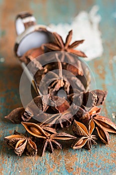 Closeup of star anis