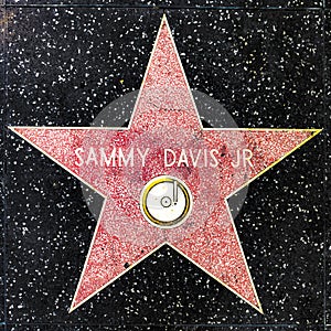 Closeup of Star on the Hollywood Walk of Fame for Sammy Davis JR