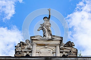 Closeup Statue Of Mercury in Lviv, Ukraine