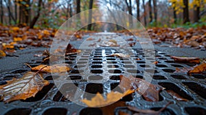 Closeup of a steel grate on the ground representing the underground infrastructure that keeps the city running smoothly