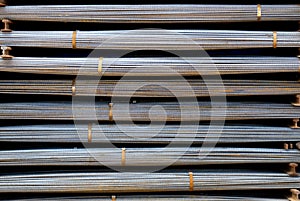 Closeup of Steel Rods or Bars, to Reinforce Concrete