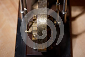 closeup of a stirling engine construction