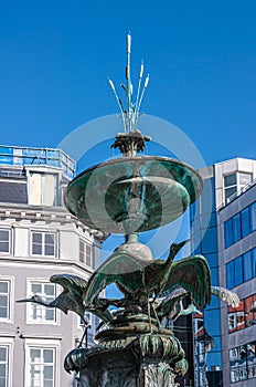 Closeup of the Stork Fountain top, Copenhagen, DenmarkCopenhagen, Denmark