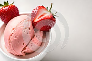 Closeup Strawberry ice cream a delicious-frozen dessert that is loved by many