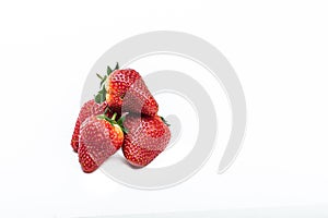 Closeup of strawberry on white background