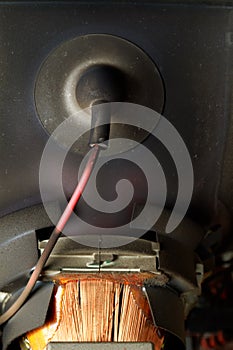 Closeup of a sucker on old kinescope