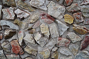 Closeup of surface of colorful gravel pebble dash