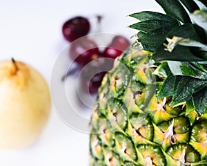 Closeup of the surface of a pineapple