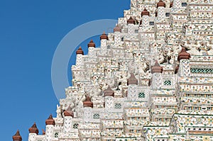 Closeup of the symmetrical decorations of Wat Arun