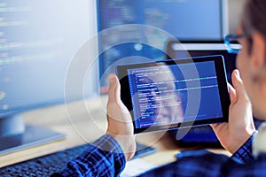 Software developer, freelancer working with program code