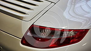 Closeup of the tail lights of a classic