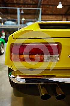 Closeup of the tail lights of a classic