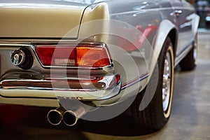 Closeup of the tail lights of a classic
