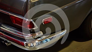 Closeup of the tail lights of a classic