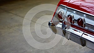 Closeup of the tail lights of a classic