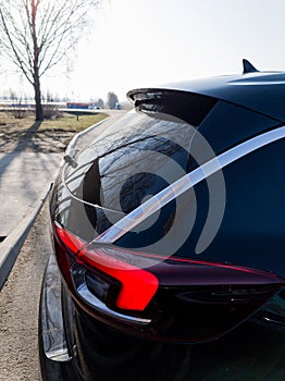 closeup of taillight on a modern car