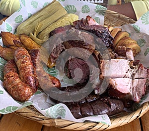 Closeup take of an Argentinian barbecue