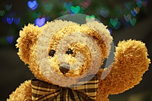 Closeup of a Teddy Bear stuffed toy representing love, friendship