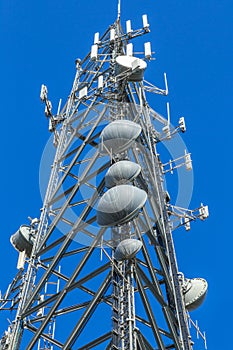 Closeup of a Telecommunications Cell Tower