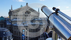 Closeup Telescope facing the museum