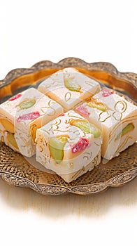 Closeup tempting Dryfruit Barfi, a festive treat for celebrations.