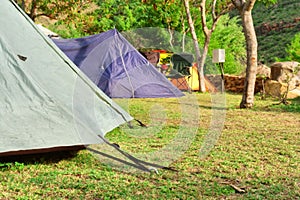 Closeup of a tent