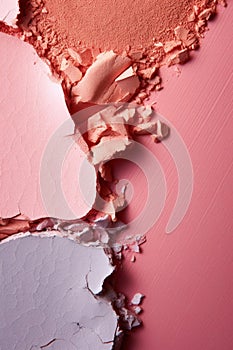 Closeup texture of beauty product crushed