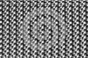 Closeup texture of nylon fabric belt black white colour.