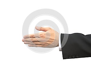 Closeup of Thai business male hand in hand shake gesture