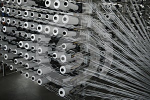 Closeup of thread for the Textile industry,Weaving and warping
