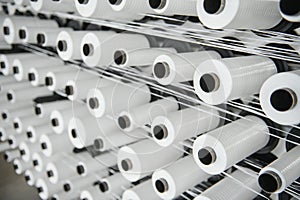 Closeup of thread for the Textile industry,Weaving and warping