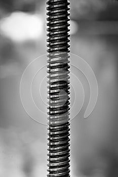 Closeup of threads of a bolt