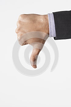 Closeup of Thumbs Down Sign