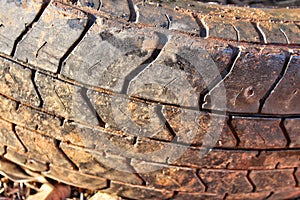 Closeup of tire for background