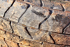 Closeup of tire for background