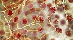 A closeup of a tissue sample showing the presence of the protozoan Leishmania donovani which causes the potentially