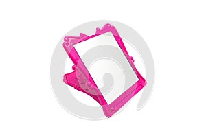 Closeup to Foldable Beautiful Shocking Pink Mirror, Isolated